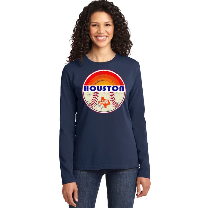 Houston Baseball Texas Strong Ladies Long Sleeve Shirt