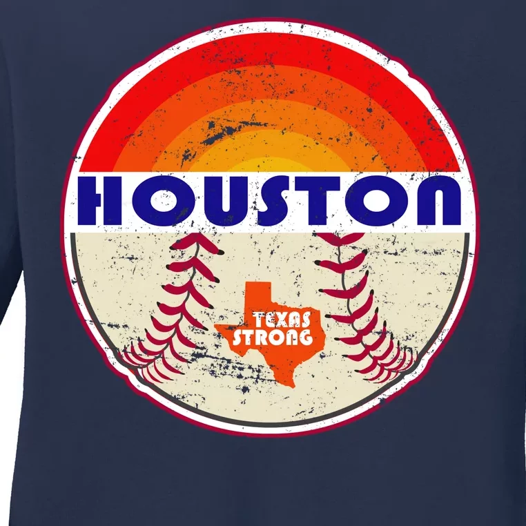 Houston Baseball Texas Strong Ladies Long Sleeve Shirt