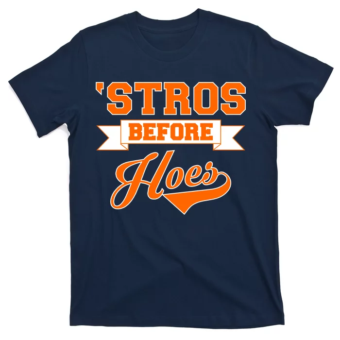 Houston 'Stros Before Hoes Baseball Script Kids T-Shirt