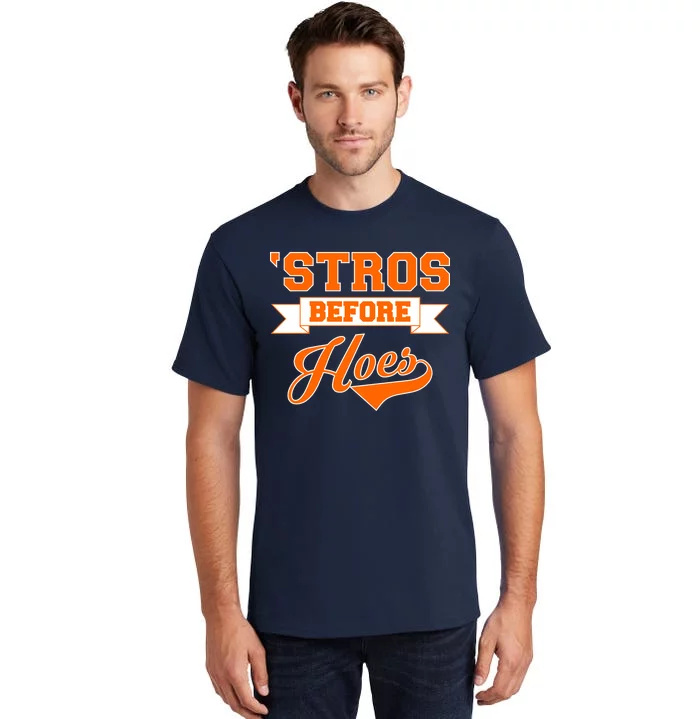 Houston Astros Mens Small Stros Before Hoes T-Shirt Blue