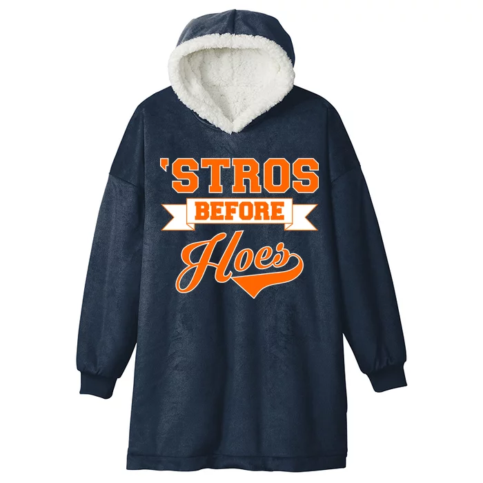 Houston 'Stros Before Hoes Baseball Script Hooded Wearable Blanket