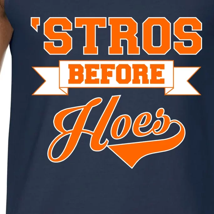 Houston 'Stros Before Hoes Baseball Script Comfort Colors® Tank Top