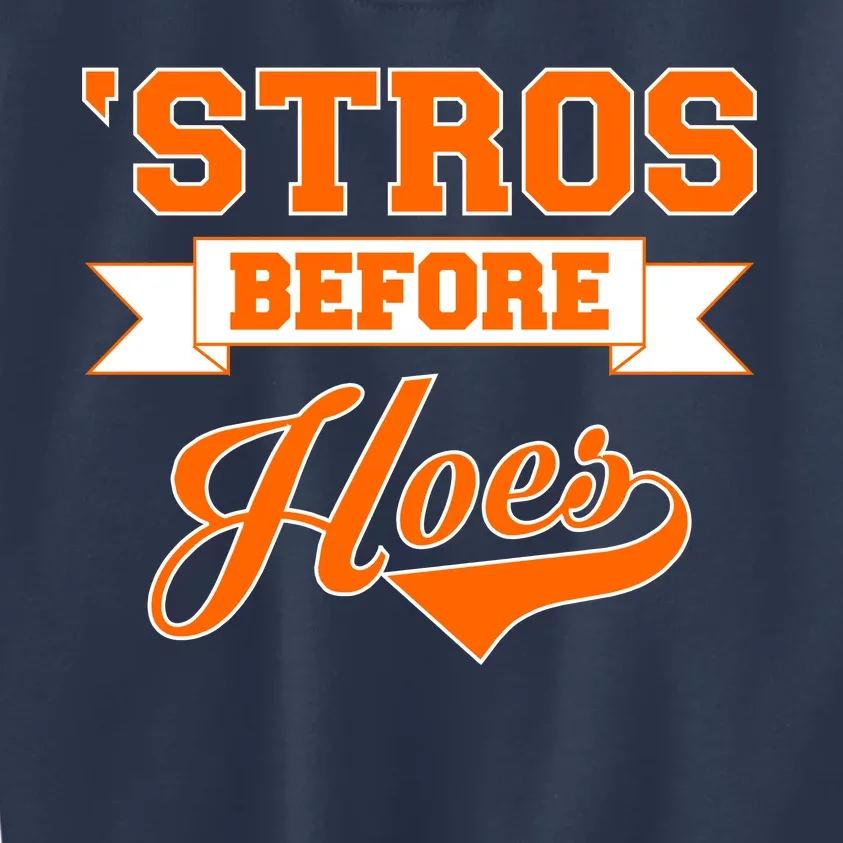 Houston 'Stros Before Hoes Baseball Script Kids Sweatshirt