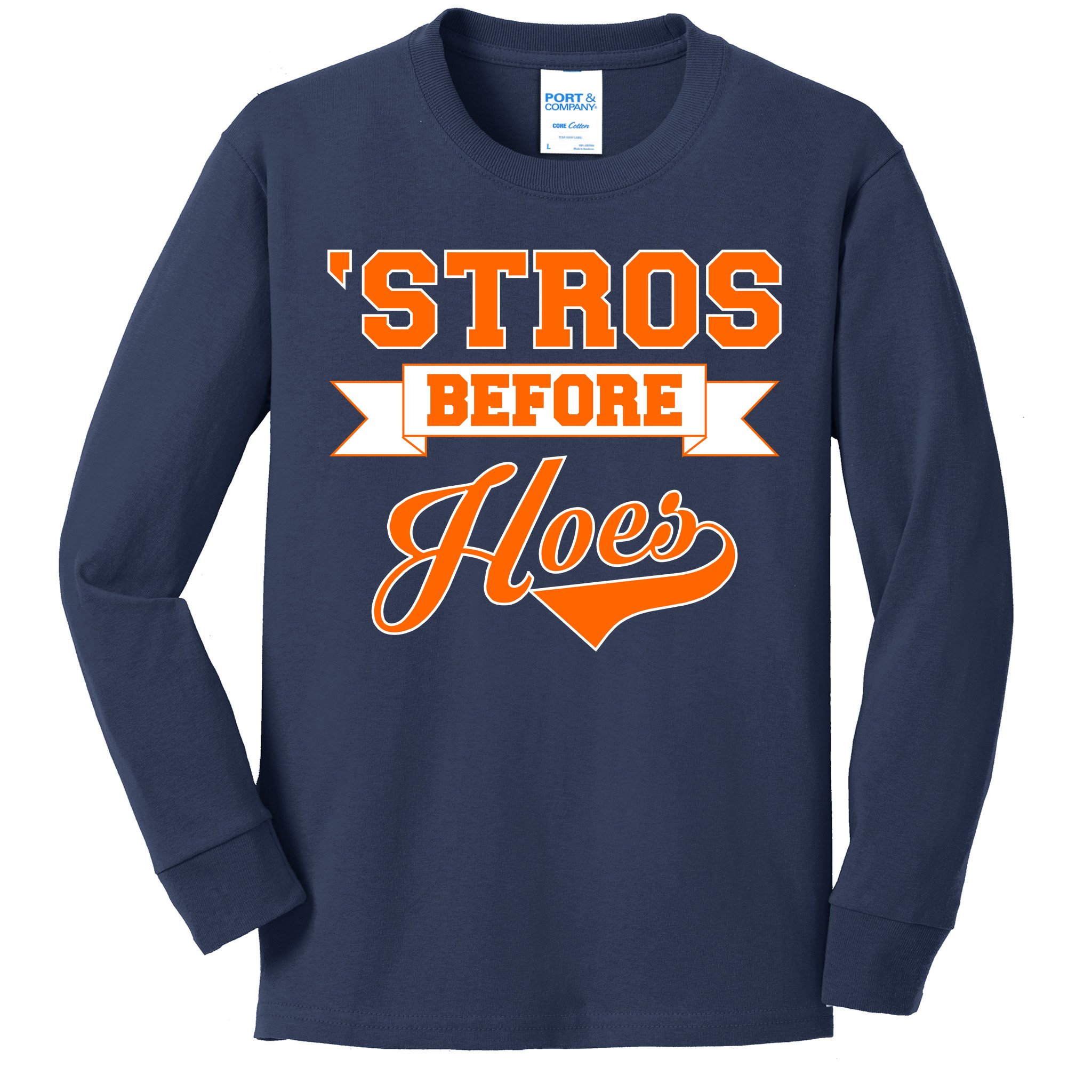 Houston 'Stros Before Hoes Baseball Script T-Shirt