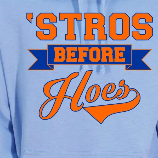 Houston 'Stros Before Hoes Baseball Script Unisex Surf Hoodie