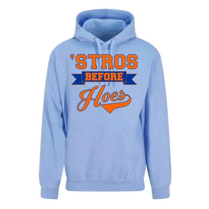 Houston 'Stros Before Hoes Baseball Script Unisex Surf Hoodie