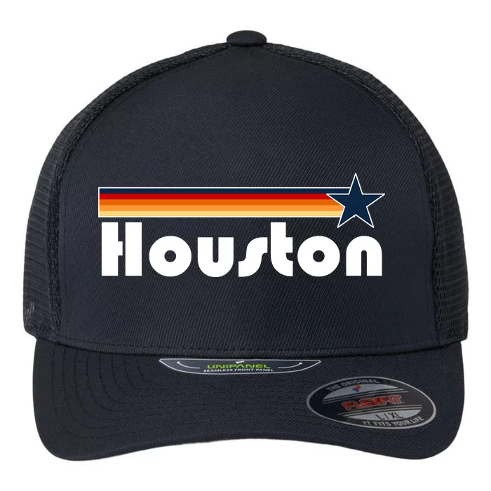 Houston Texas Baseball Colors Logo Flexfit Unipanel Trucker Cap