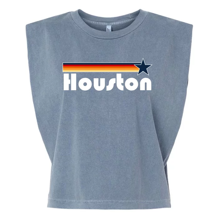 Houston Texas Baseball Colors Logo Garment-Dyed Women's Muscle Tee