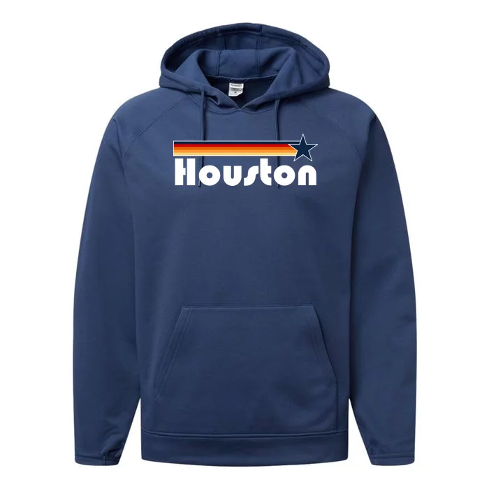 Houston Texas Baseball Colors Logo Performance Fleece Hoodie