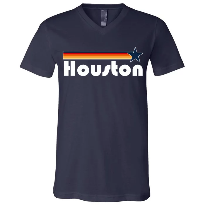 Houston Texas Baseball Colors Logo V-Neck T-Shirt