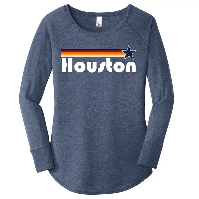 Houston Texas Baseball Colors Logo Women's Perfect Tri Tunic Long Sleeve Shirt