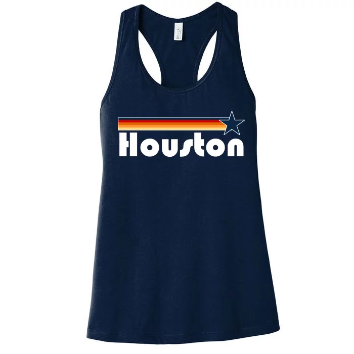 Houston Texas Baseball Colors Logo Women's Racerback Tank