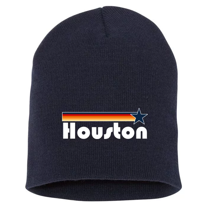 Houston Texas Baseball Colors Logo Short Acrylic Beanie