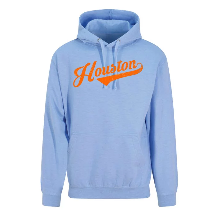 Houston, Texas City Vintage Baseball Script Unisex Surf Hoodie