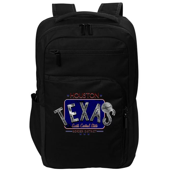 Houston Texas Land of the Free Logo Impact Tech Backpack