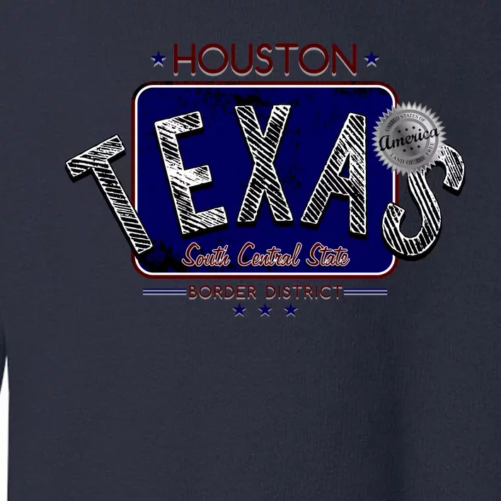 Houston Texas Land of the Free Logo Toddler Sweatshirt