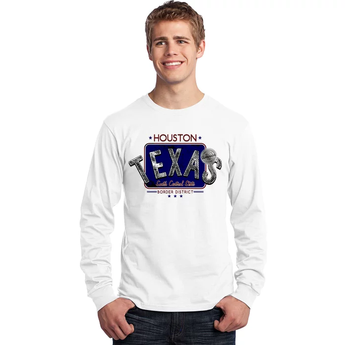 Houston Texas Land of the Free Logo Long Sleeve Shirt