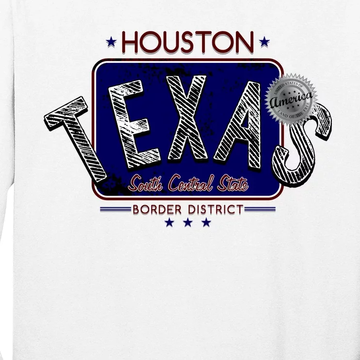 Houston Texas Land of the Free Logo Long Sleeve Shirt