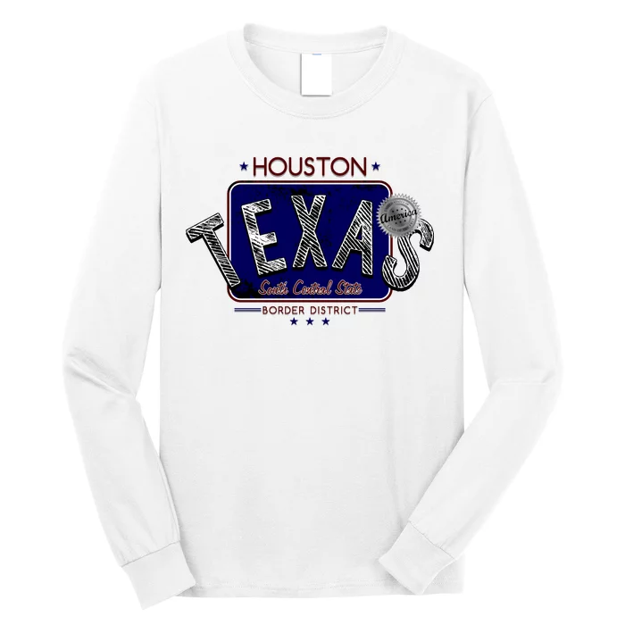 Houston Texas Land of the Free Logo Long Sleeve Shirt