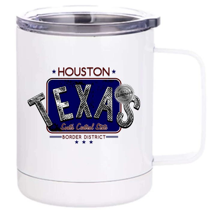 Houston Texas Land of the Free Logo Front & Back 12oz Stainless Steel Tumbler Cup