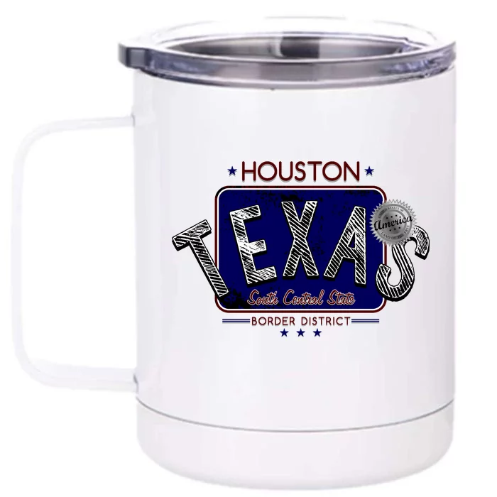 Houston Texas Land of the Free Logo Front & Back 12oz Stainless Steel Tumbler Cup