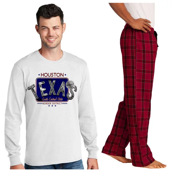 Houston Texas Land of the Free Logo Long Sleeve Pajama Set