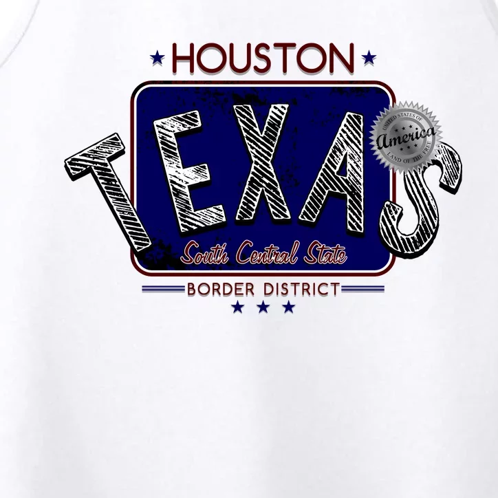 Houston Texas Land of the Free Logo Performance Tank