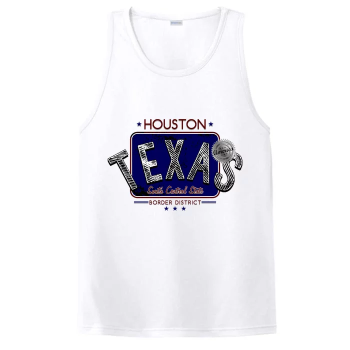 Houston Texas Land of the Free Logo Performance Tank