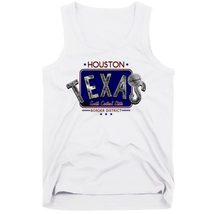 Houston Texas Land of the Free Logo Tank Top