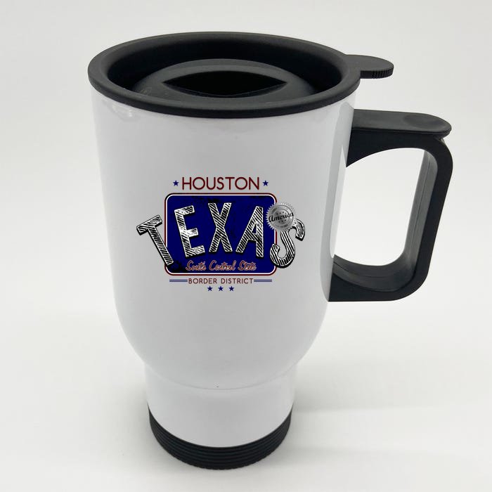 Houston Texas Land of the Free Logo Front & Back Stainless Steel Travel Mug