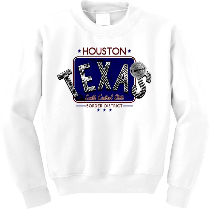 Houston Texas Land of the Free Logo Kids Sweatshirt