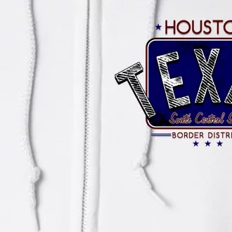 Houston Texas Land of the Free Logo Full Zip Hoodie