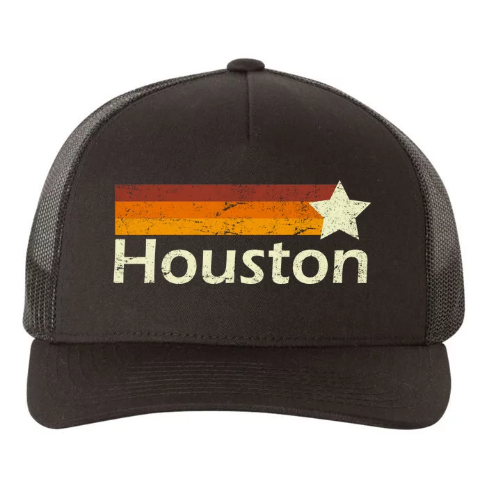 Houston Texas Vintage Star Logo Yupoong Adult 5-Panel Trucker Hat