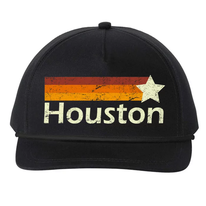 Houston Texas Vintage Star Logo Snapback Five-Panel Rope Hat