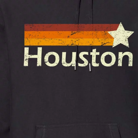 Houston Texas Vintage Star Logo Premium Hoodie