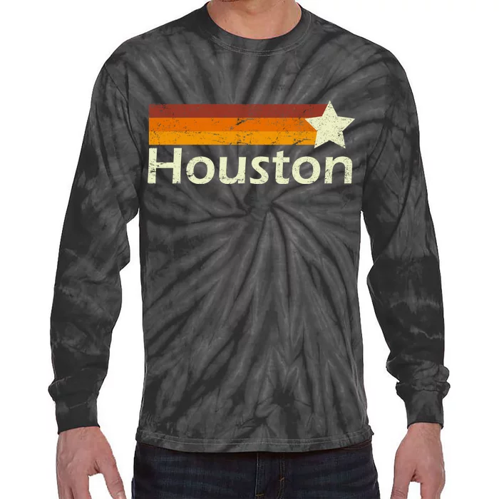 Houston Texas Vintage Star Logo Tie-Dye Long Sleeve Shirt