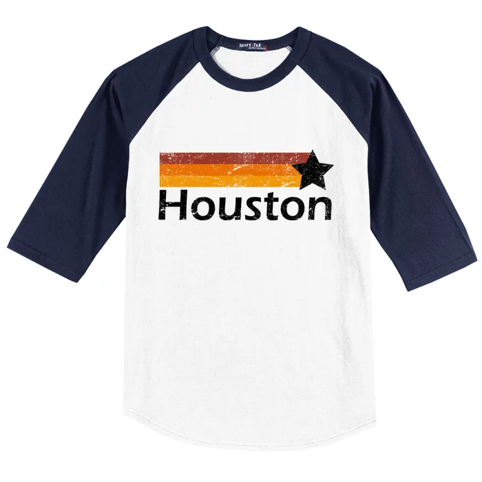 Houston Texas Vintage Star Logo Baseball Sleeve Shirt