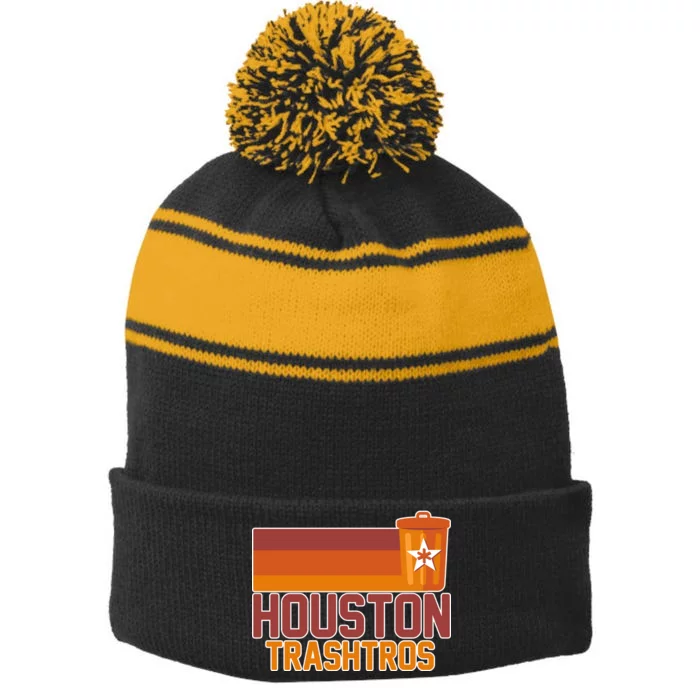 Houston Trashtros Controversy Stripe Pom Pom Beanie