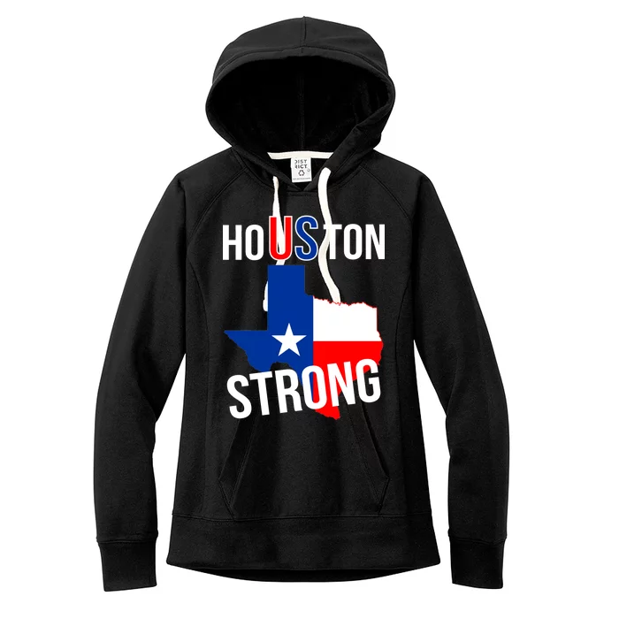 Houston US Strong Texas State Flag Women's Fleece Hoodie