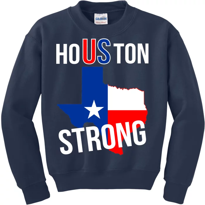 Houston US Strong Texas State Flag Kids Sweatshirt