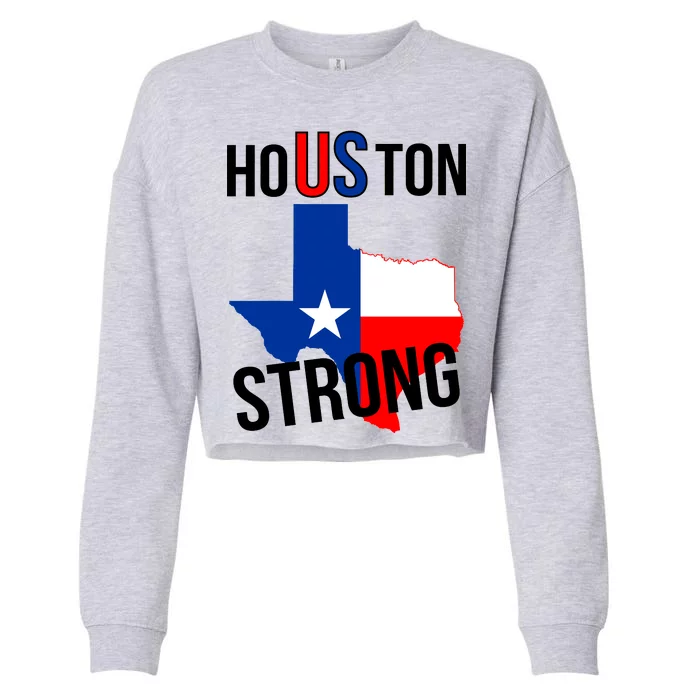 Houston US Strong Texas State Flag Cropped Pullover Crew