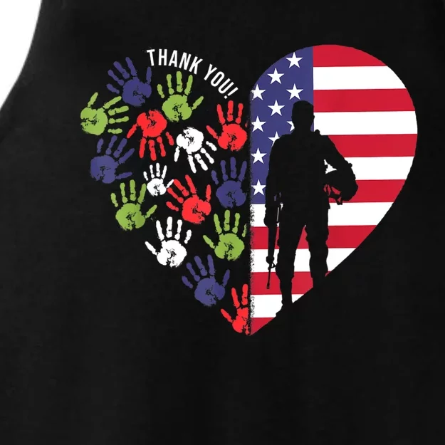 Honoring Our Veterans Day Thank You For Your Service Ladies Tri-Blend Wicking Tank