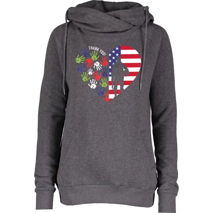 Honoring Our Veterans Day Thank You For Your Service Womens Funnel Neck Pullover Hood