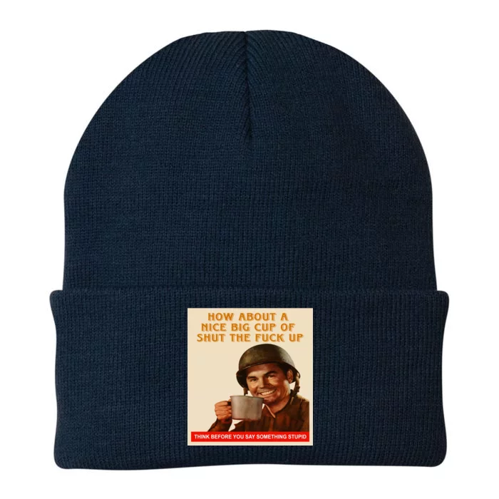 How About A Nice Big Cup of Shut The Fuck Up Knit Cap Winter Beanie