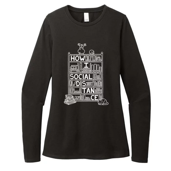 How I Social Distance Book Lover Womens CVC Long Sleeve Shirt