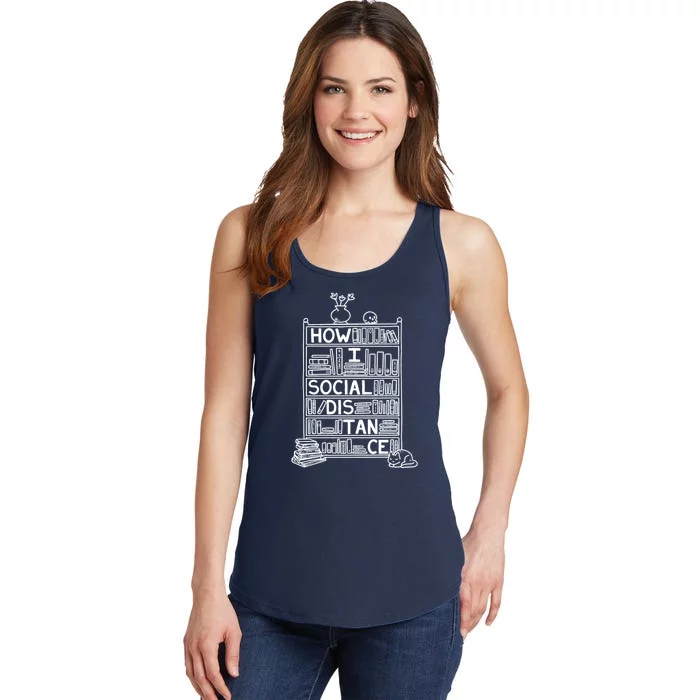 How I Social Distance Book Lover Ladies Essential Tank