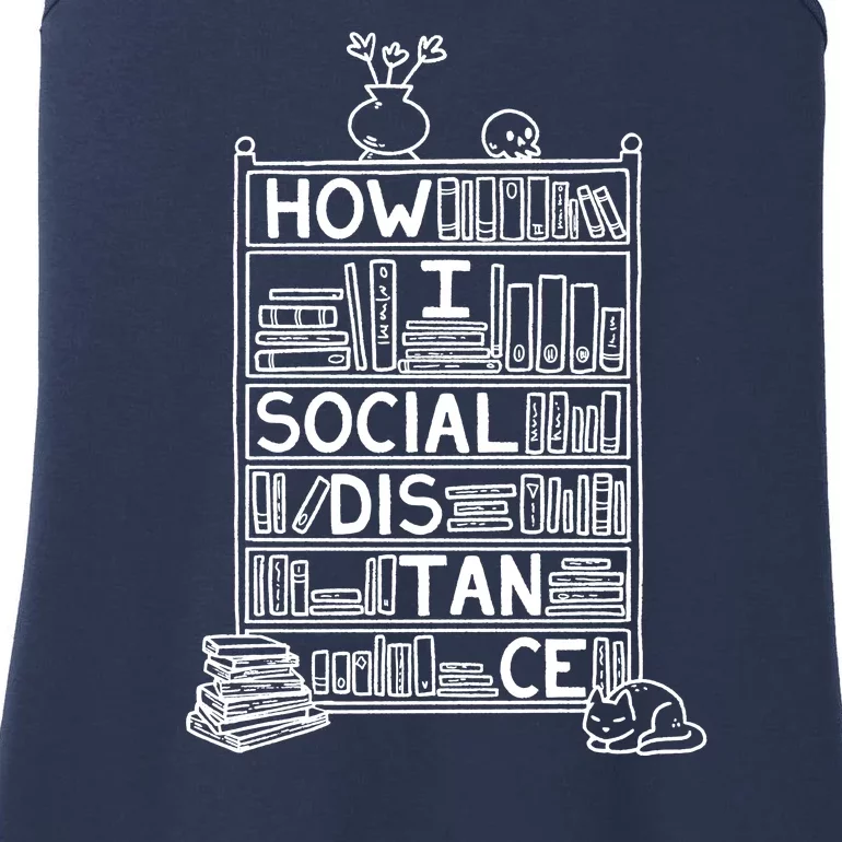 How I Social Distance Book Lover Ladies Essential Tank