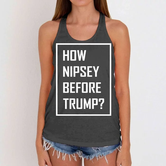 How Nipsey Before Trump? Women's Knotted Racerback Tank