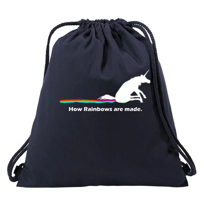 How Rainbows Are Made Unicorn Drawstring Bag