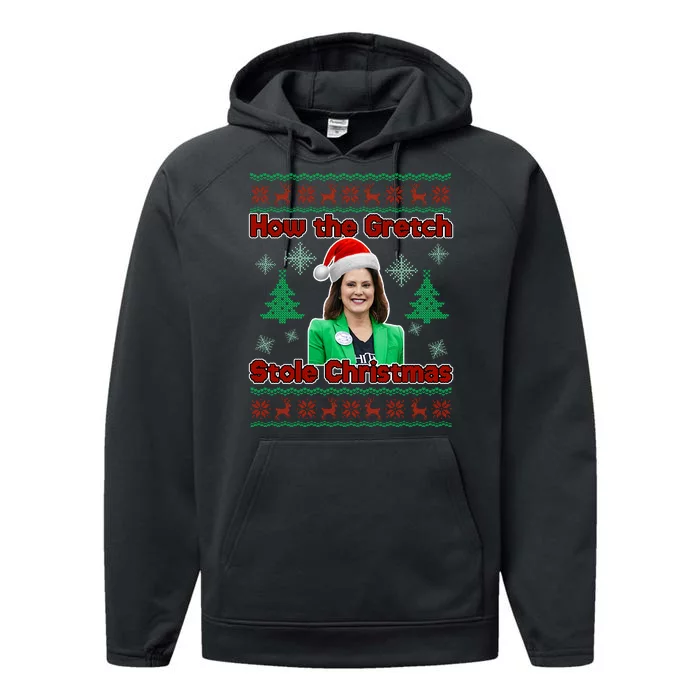 How The Gretch Stole Christmas Ugly Christmas Sweater Performance Fleece Hoodie